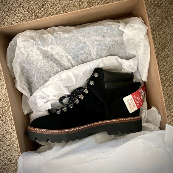 Madewell NWT CityWalk Lug Sole Black Suede Leather Boots 7M - Picture 13 of 14